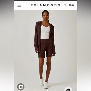 NWT 7 Diamonds Women’s Core Performance Short, Heathered Brown, Size Large